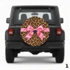 =Leopard Print With a Pink Bow Spare Tire Cover