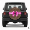 =Leopard Print With a Pink Bow Spare Tire Cover