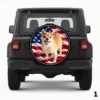 =Little Dog With Flag Spare Tire Cover