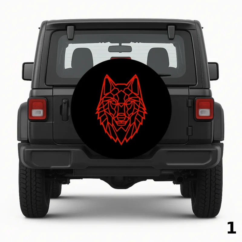 =Logo de Lobo Funda para Rueda de Repuesto