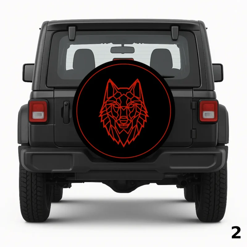 =Logo de Lobo Funda para Rueda de Repuesto