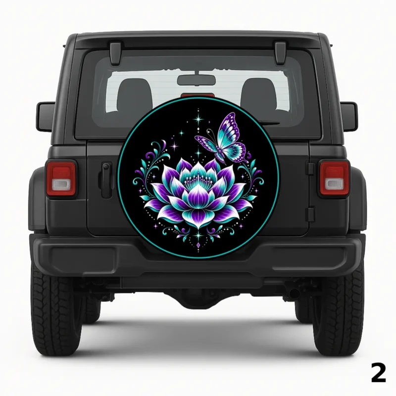 =Lotus Flower Design Spare Tire Cover