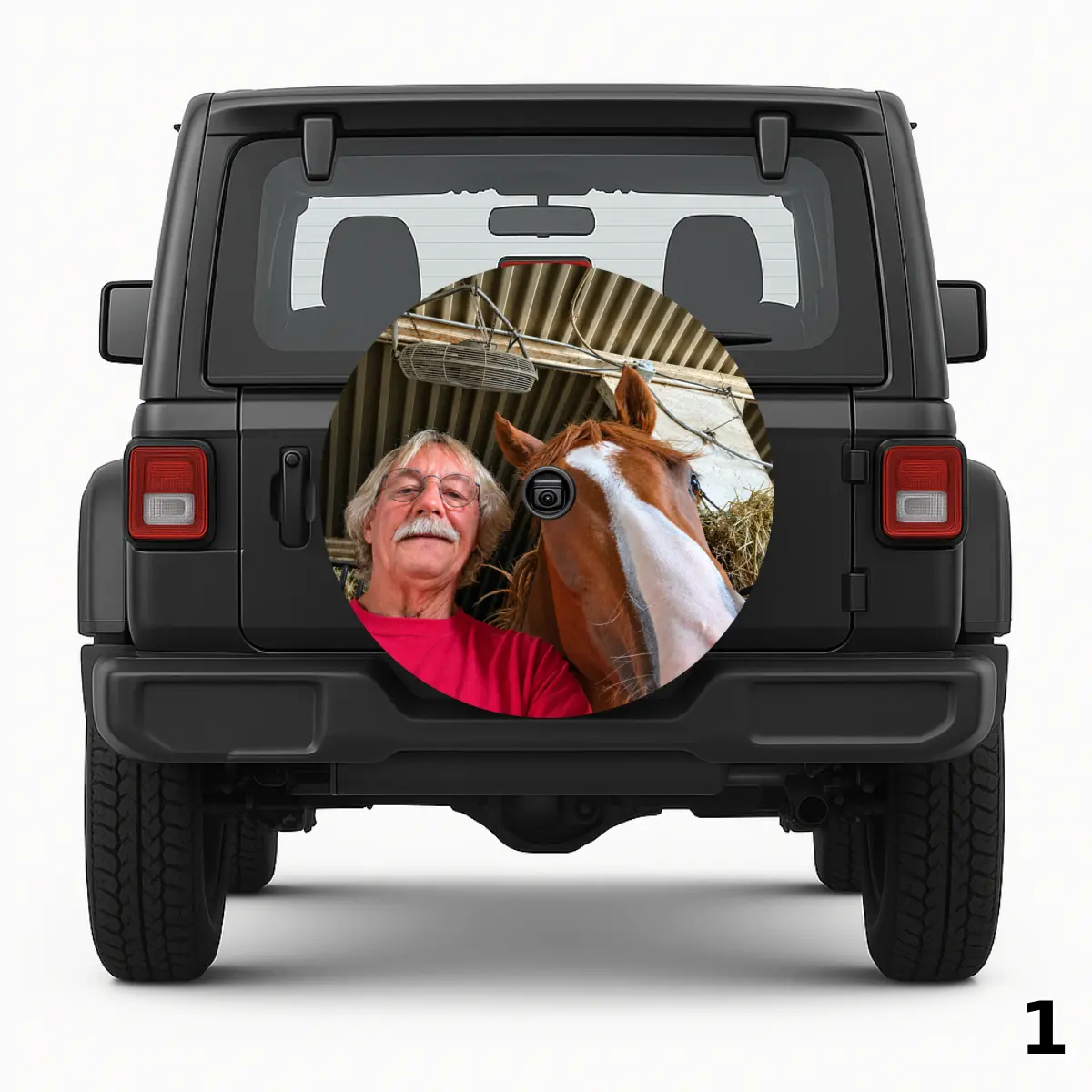 =Man And Horse Spare Tire Cover