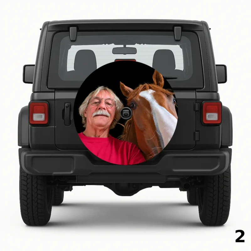 =Man And Horse Spare Tire Cover