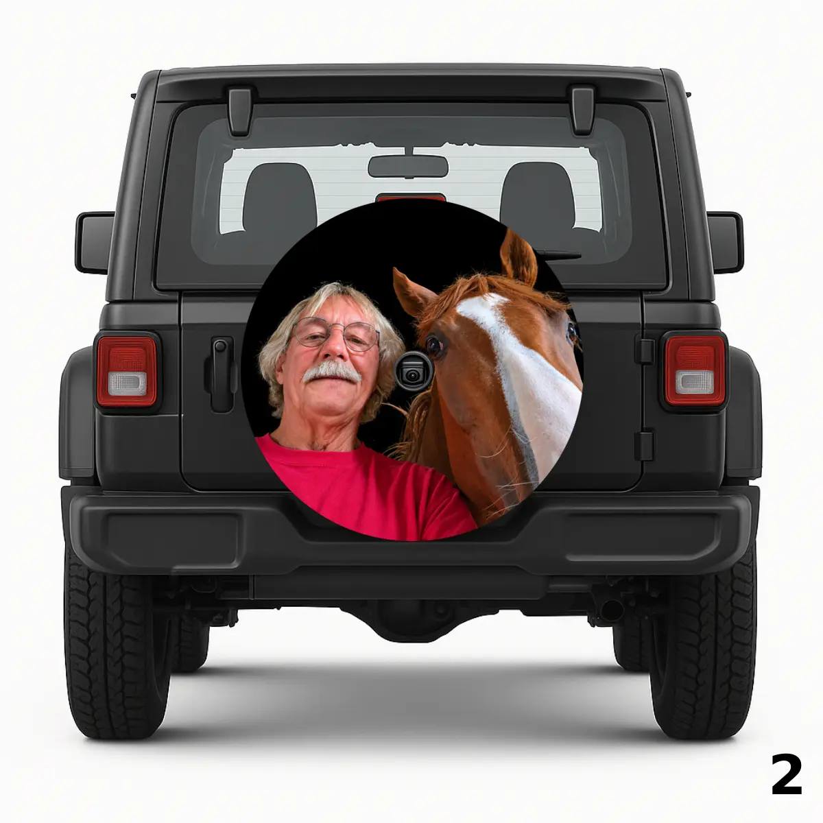 =Man And Horse Spare Tire Cover