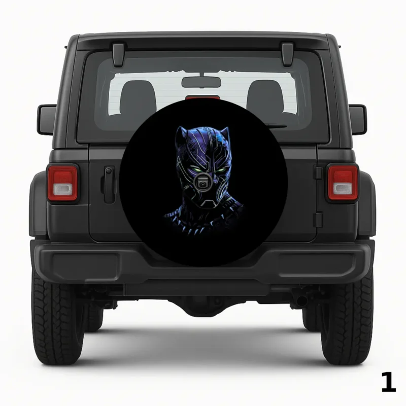 =Marvel's Black Panther With Blue Spare Tire Cover