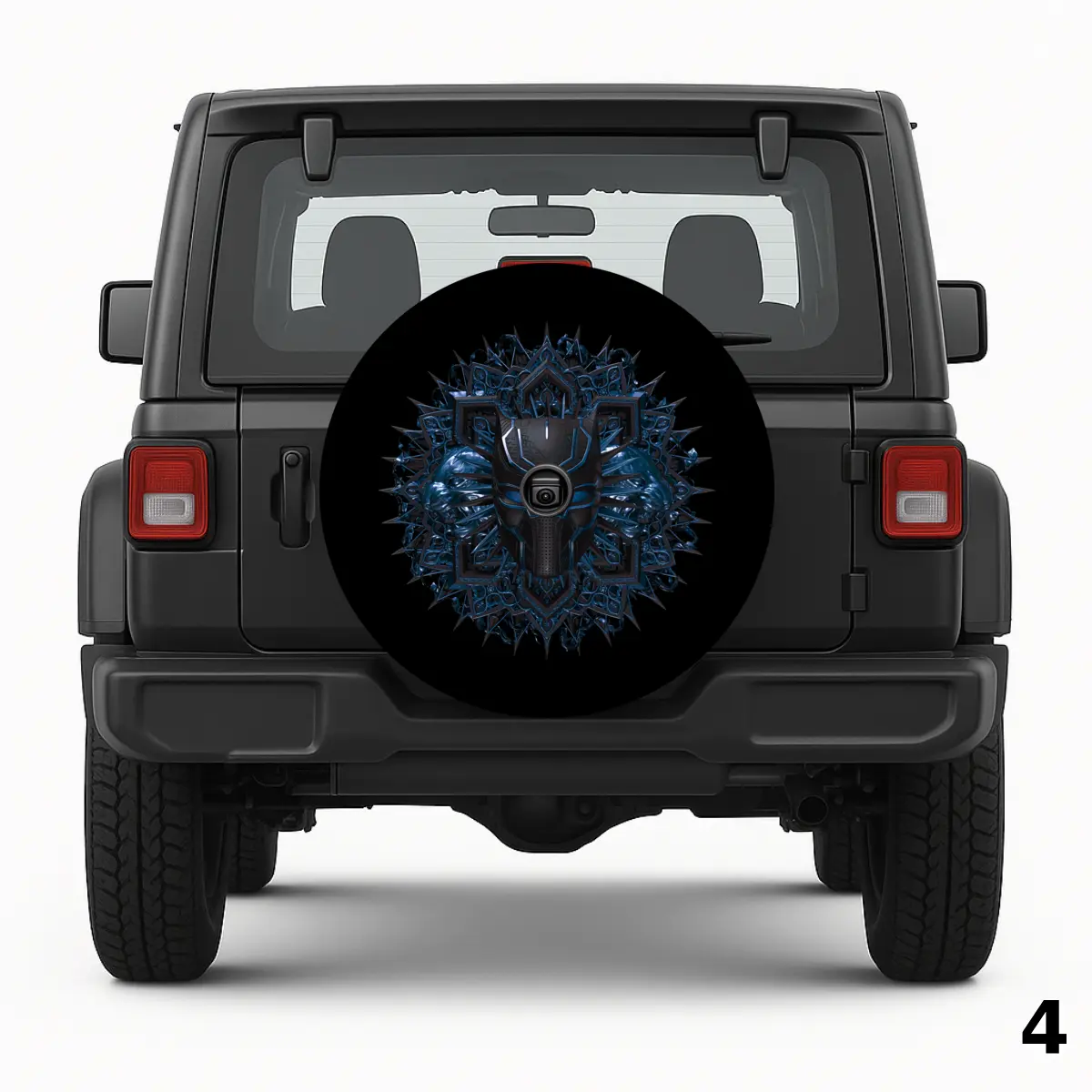 =Marvel's Black Panther With Blue Spare Tire Cover