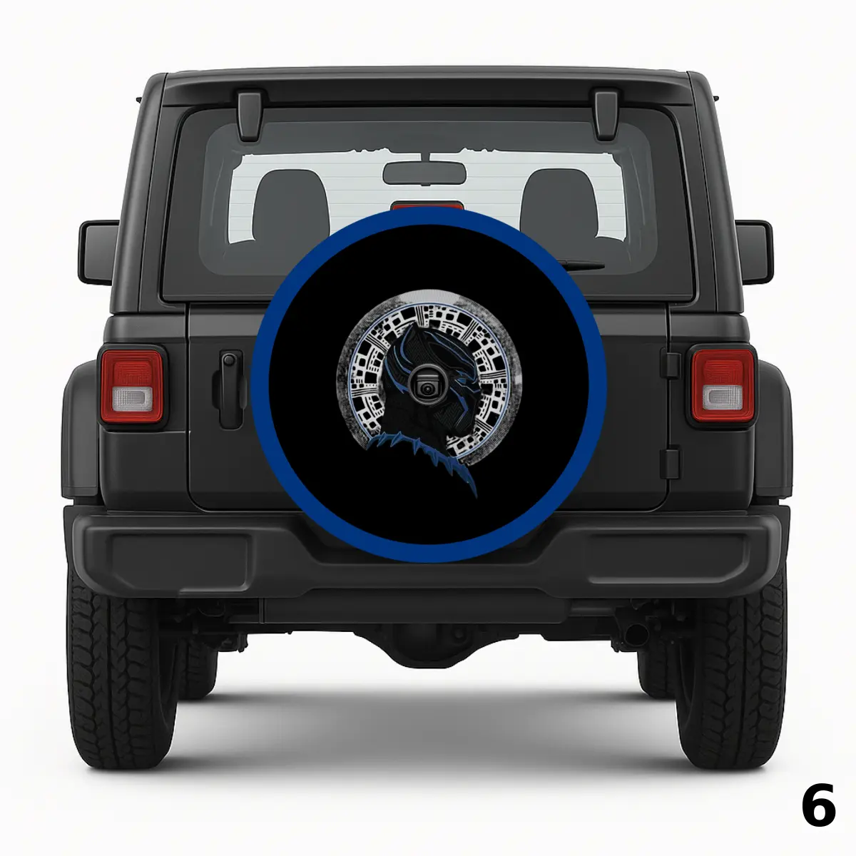 =Marvel's Black Panther With Blue Spare Tire Cover