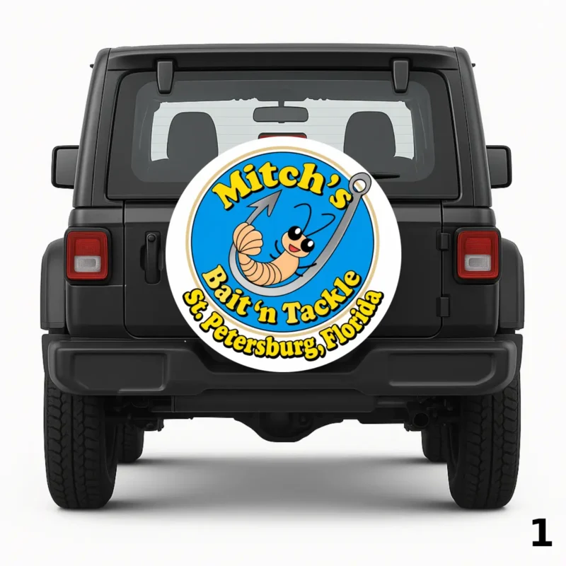 =Mitch's Bait 'n Tackle Spare Tire Cover