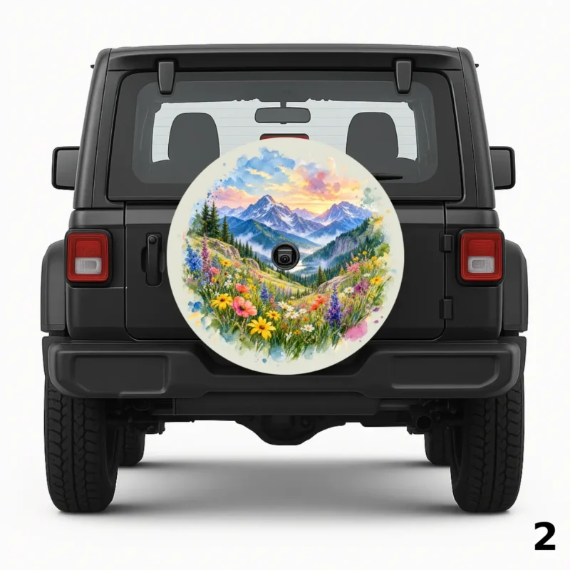 =Mountain Wildflowers Spare Tire Cover