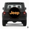 =Orange Jeep Logo Spare Tire Cover