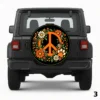 =Orange Peace Sign Spare Tire Cover