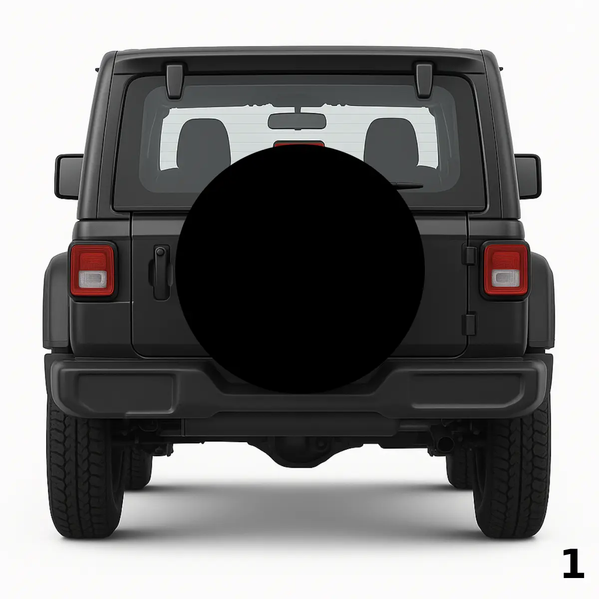 =Plain Black Spare Tire Cover