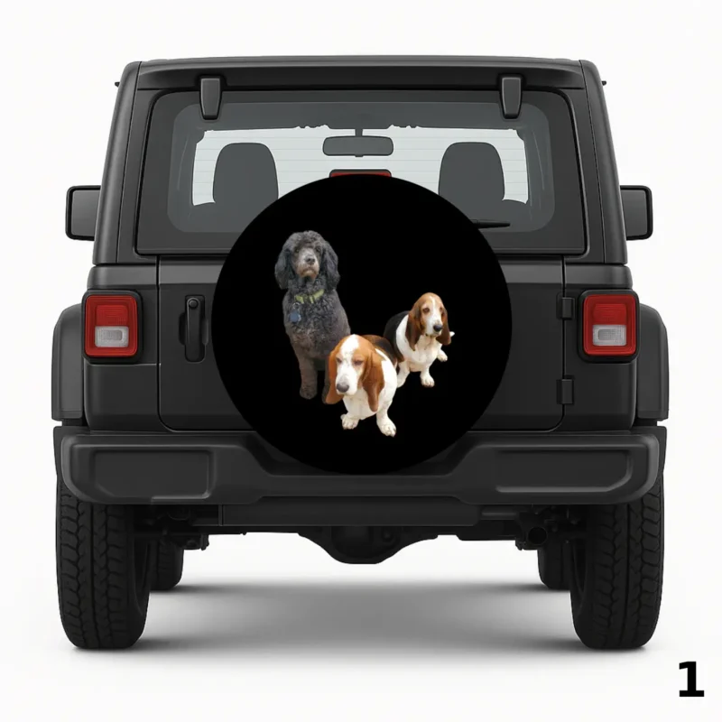 =Poodle And Two Ba Spare Tire Cover