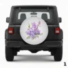 =Purple Flowers Spare Tire Cover