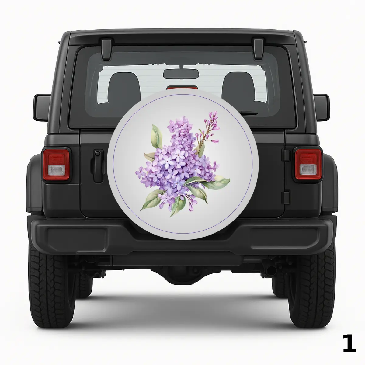 =Purple Flowers Spare Tire Cover