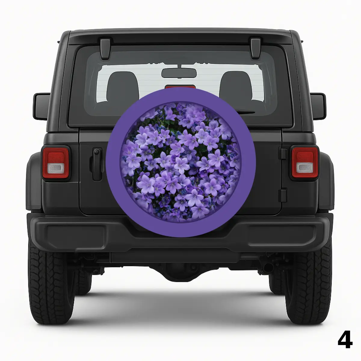 =Purple Flowers Spare Tire Cover