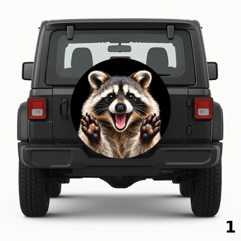 =Raccoon Face Spare Tire Cover