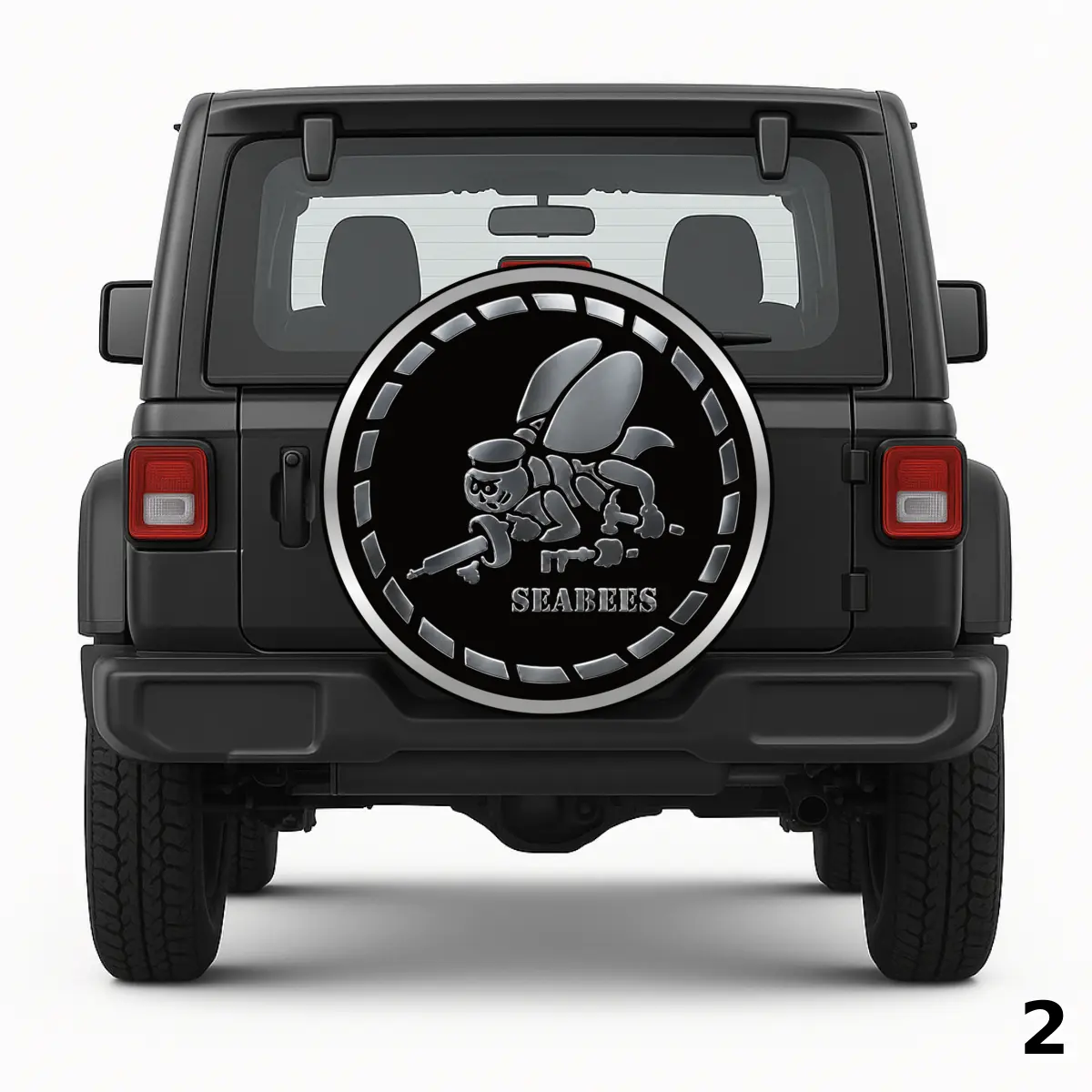 =Seabee Stencil Logo Spare Tire Cover