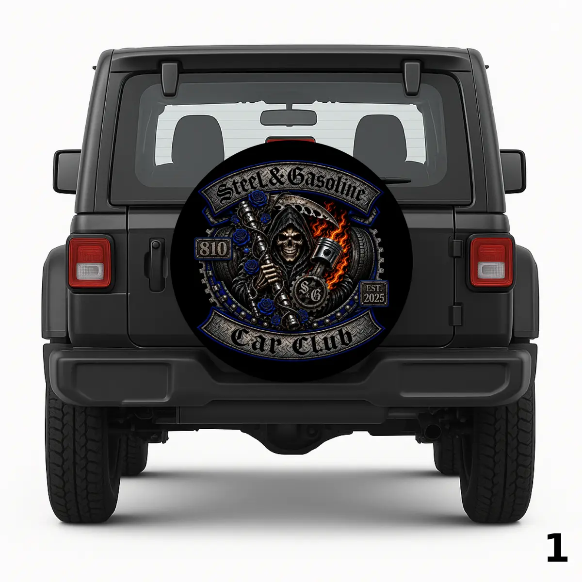 =Steel & Gasoline Spare Tire Cover