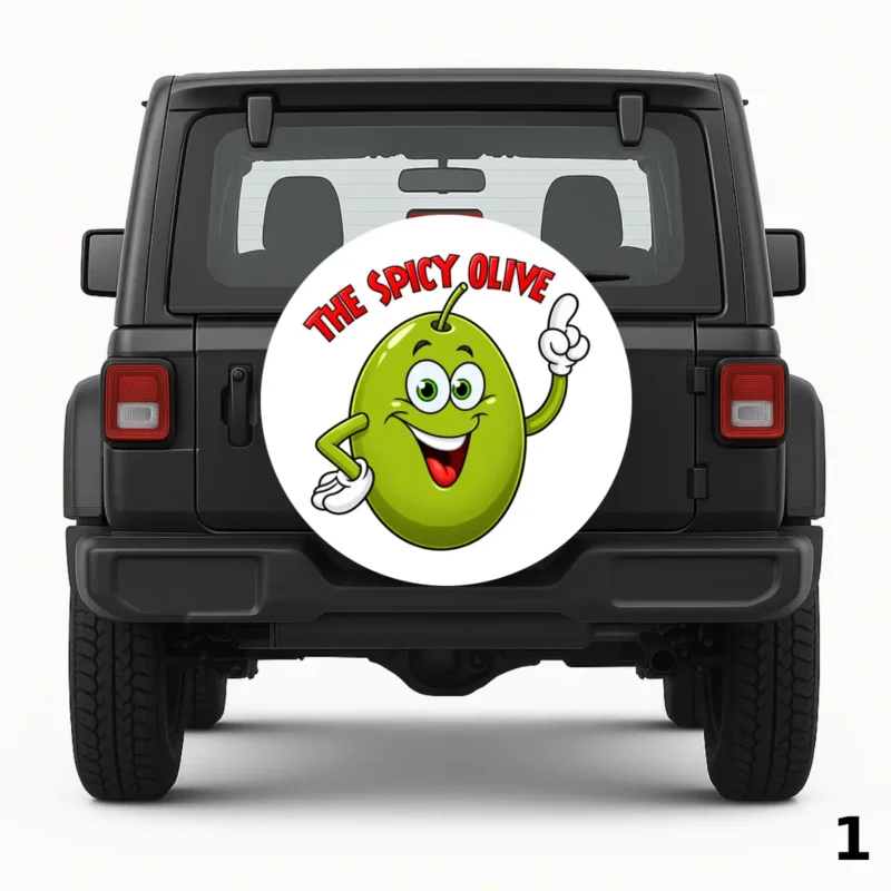 =The Spicy Olive Logo Spare Tire Cover