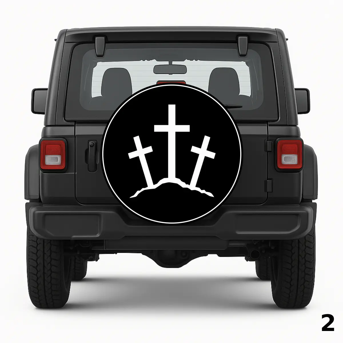 =Three Crosses Spare Tire Cover