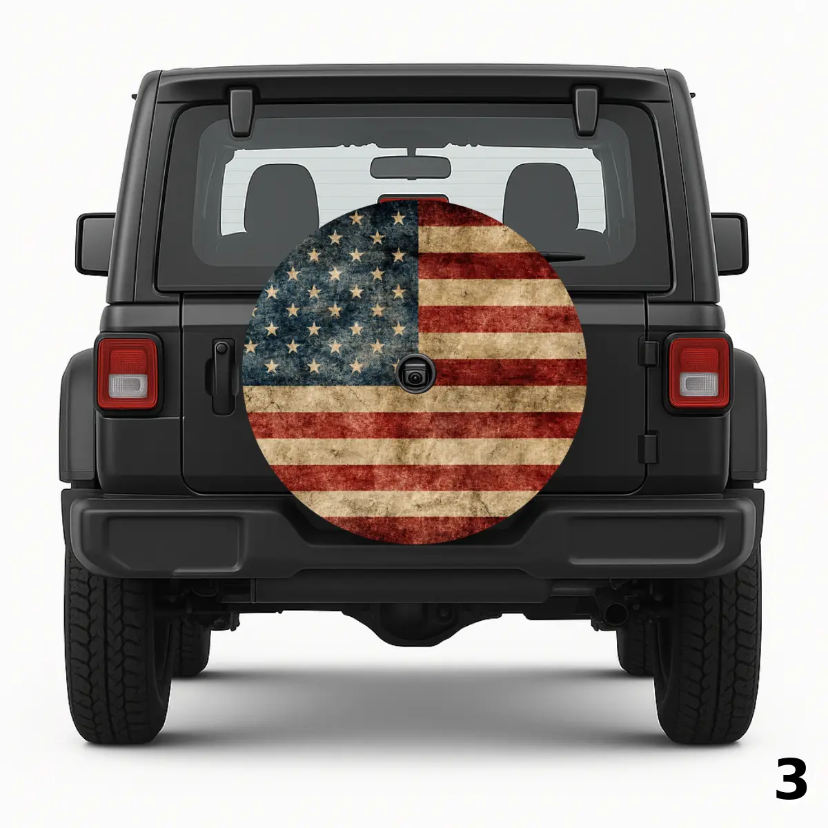 =Vintage American Flag Spare Tire Cover