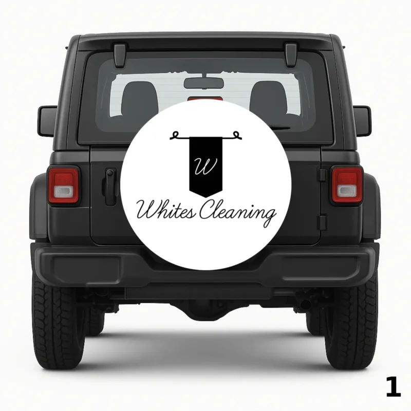 =White Cleaning Spare Tire Cover