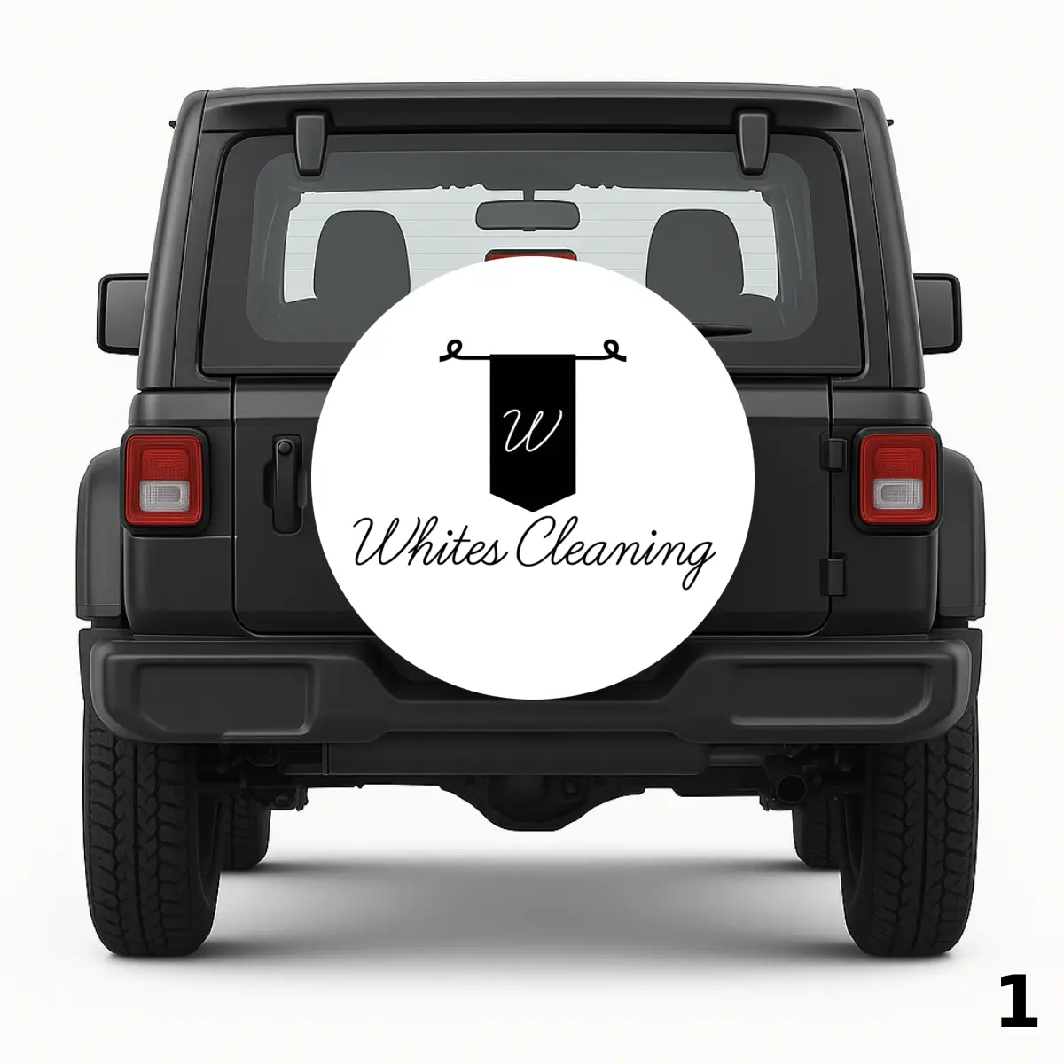 =White Cleaning Spare Tire Cover