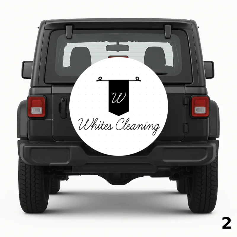 =White Cleaning Spare Tire Cover