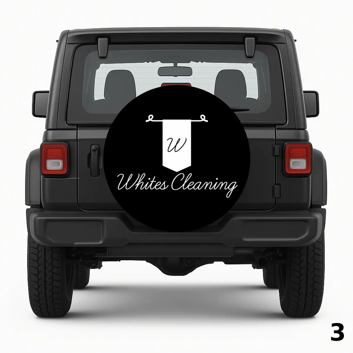 =White Cleaning Spare Tire Cover