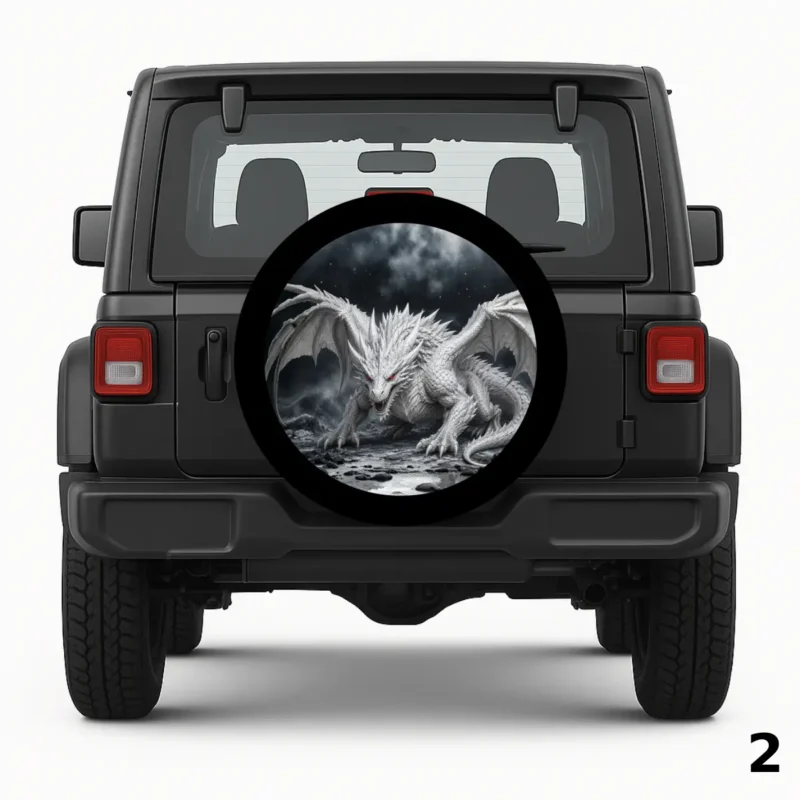 =White Dragon Spare Tire Cover