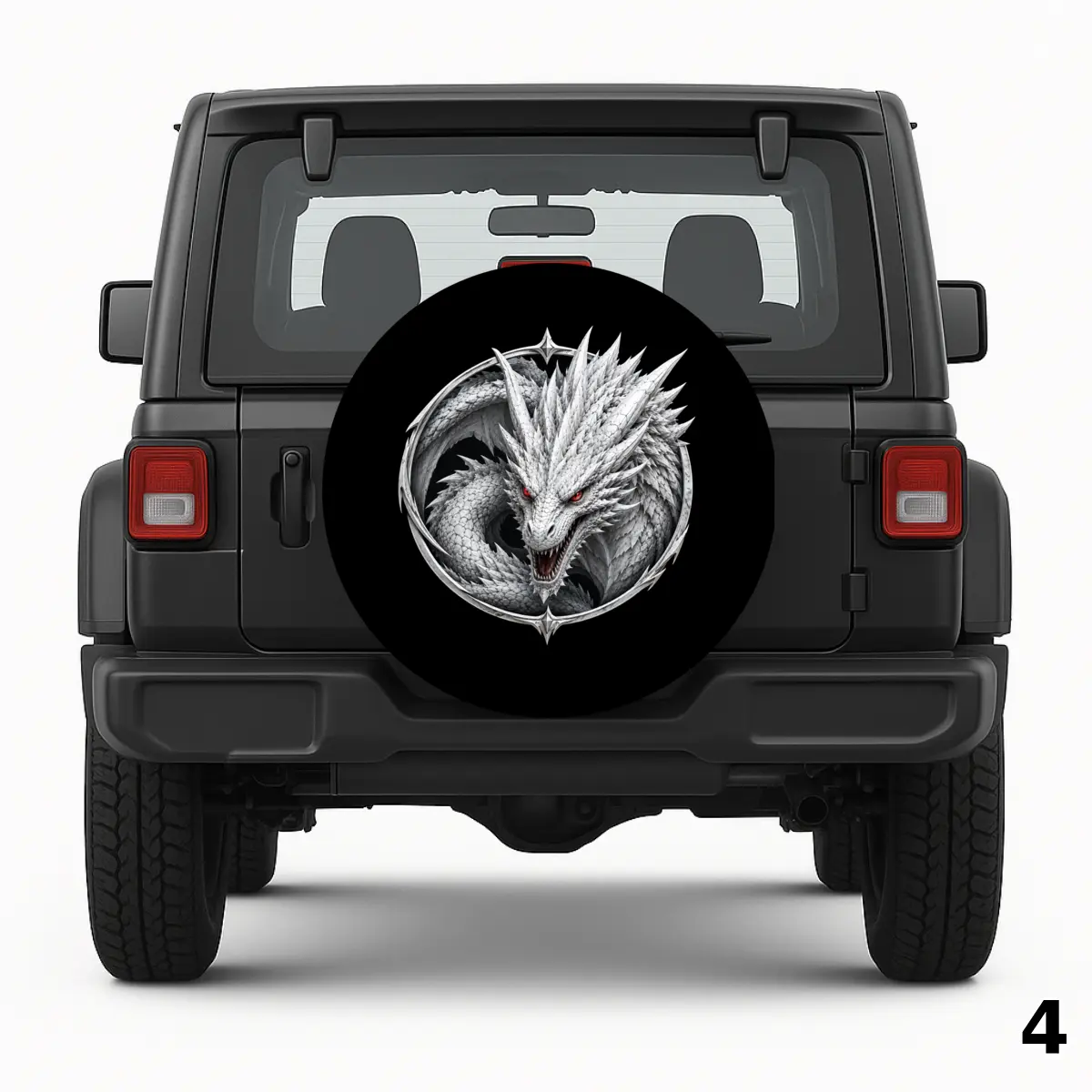 =White Dragon Spare Tire Cover