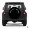 =White Jeep Bad Influence Spare Tire Cover