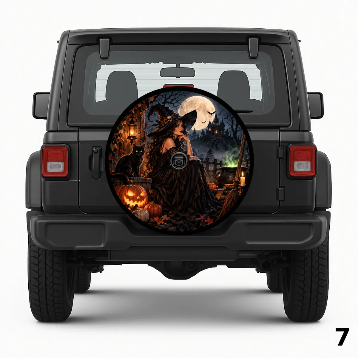 =Witches and Ghosts Spare Tire Cover