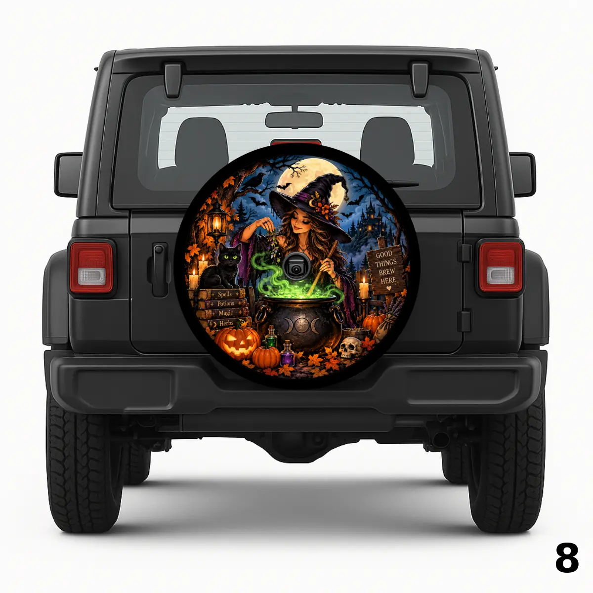 =Witches and Ghosts Spare Tire Cover