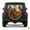 =Wooden Cross Spare Tire Cover