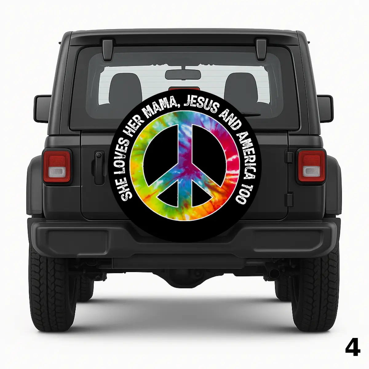 =colorful peace ign Spare Tire Cover
