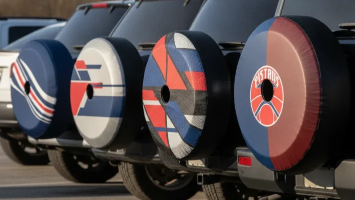 Detroit Pistons Spare Tire Cover: Five Materials, Every Vehicle, One Fan Statement