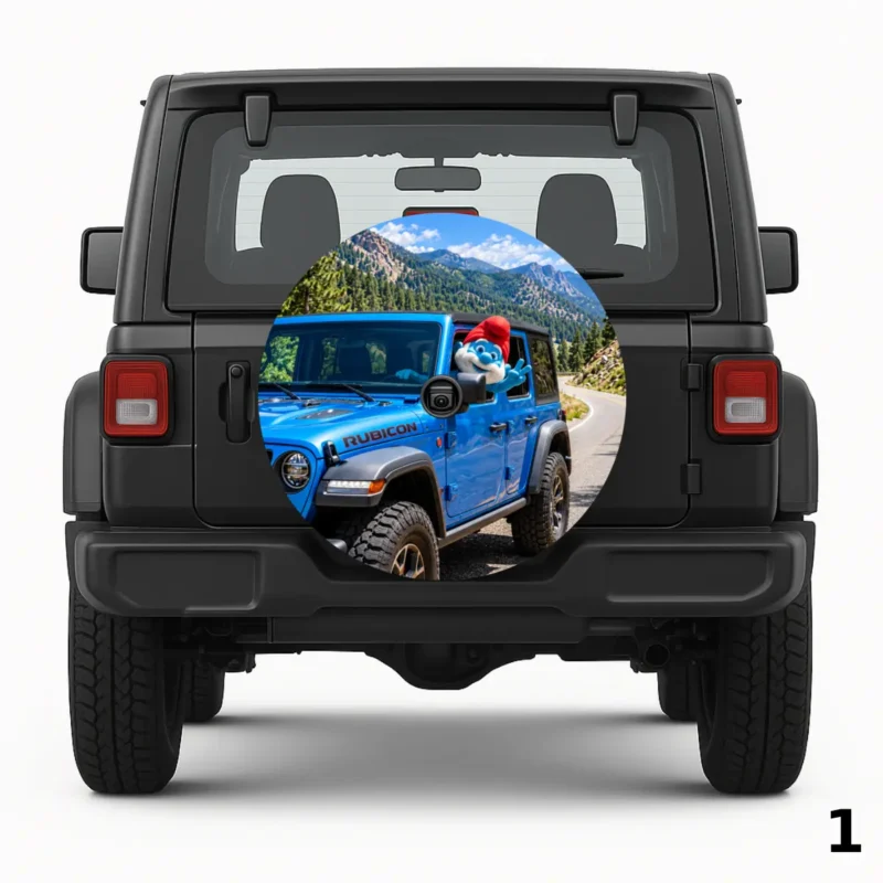 Papa Smurf Jeep Wave Spare Tire Cover