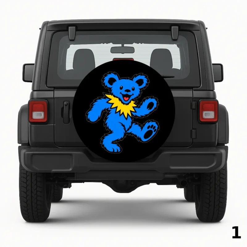 Dancing Blue Bear Spare Tire Cover