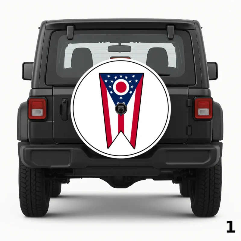 Ohio Flag Cover Spare Tire Cover