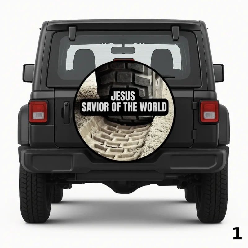 Jesus Savior Of The World Spare Tire Cover