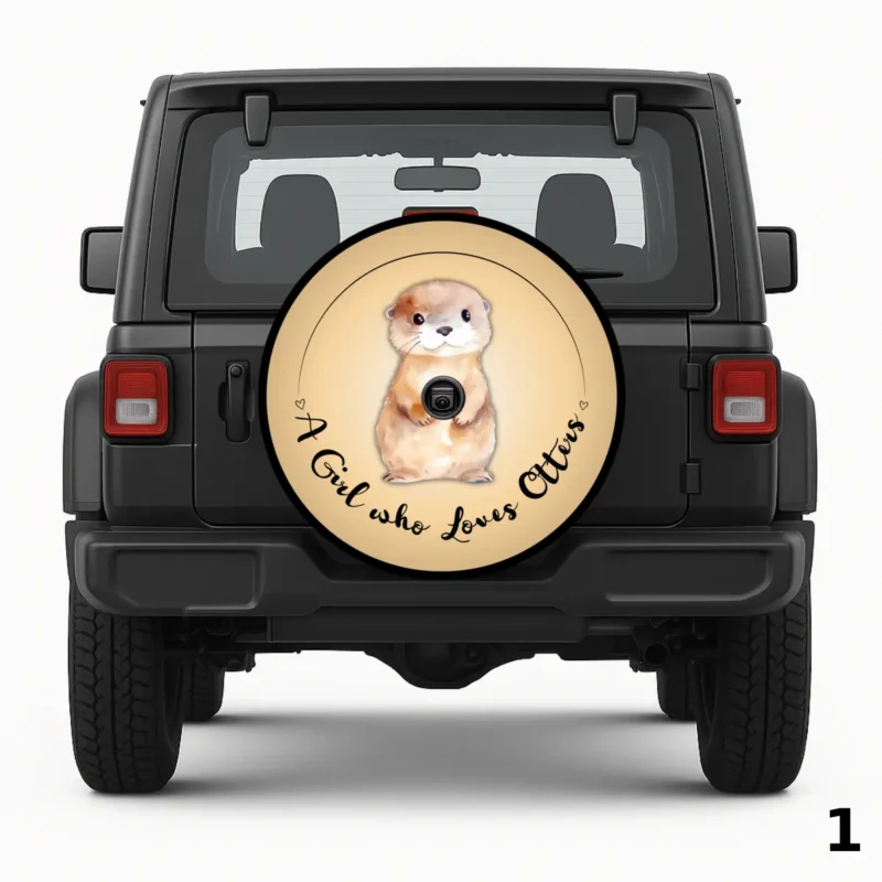 A Girl who Loves Otters Spare Tire Cover