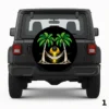 Palm Trees With Green Spare Tire Cover