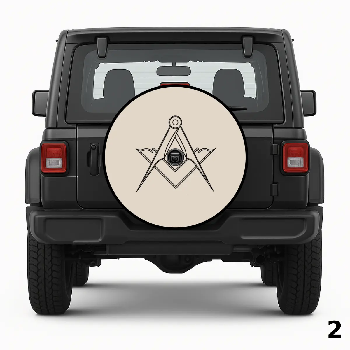 Square And Compass Spare Tire Cover