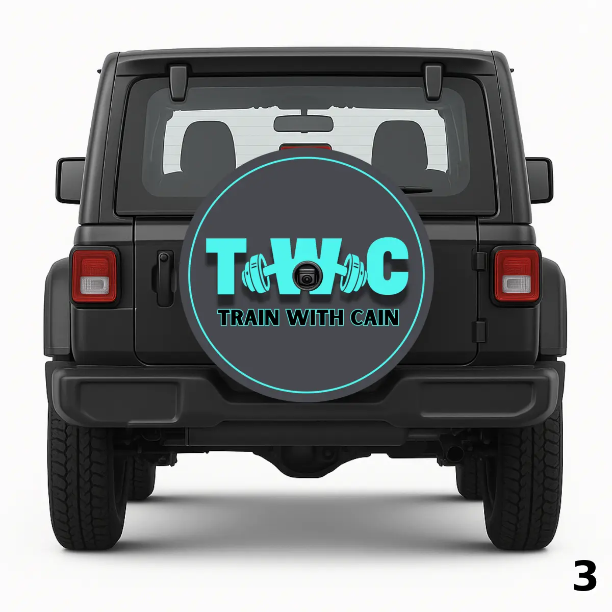 Train With Cain Logo Spare Tire Cover