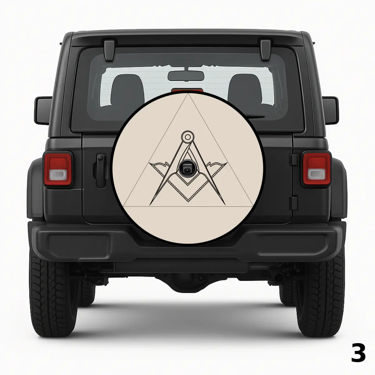 Square And Compass Spare Tire Cover