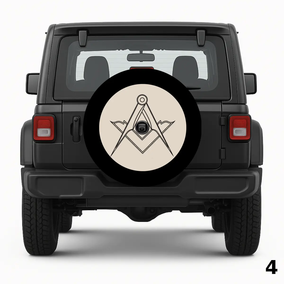 Square And Compass Spare Tire Cover