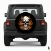 =Black Orange Skeleton Spare Tire Cover